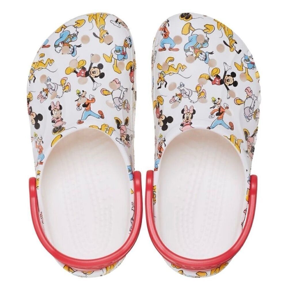 Adult Unisex Disney Mickey and Friends Crocs Red/ White Baya Clog Slip on 10